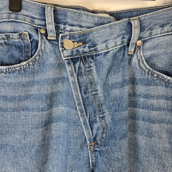 JBD Just Black Denim Jeans Size 31 Asymmetric High Rise Light Wash Straight - Picture 3 of 5